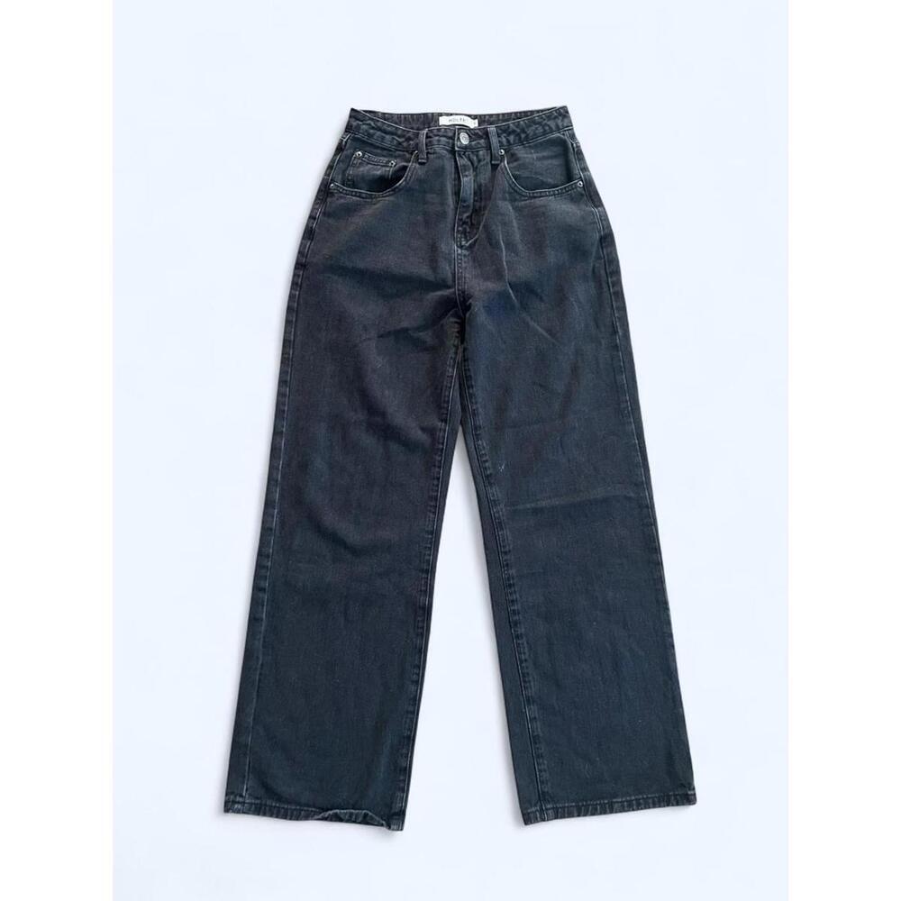 Y2K black wide leg jeans soft grunge baggy denim Size Small 🖤